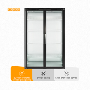 Congélateur <span class=keywords><strong>vertical</strong></span> à double température sans givre pour supermarché, porte en verre double vitrage, impression sérigraphique, air - Product Image 5
