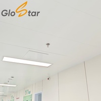 Panneau de salle blanche Rock Core avec plaque métallique revêtue d'aluminium-zinc pour cloison d'atelier et plafond, résistant au feu et à l'eau