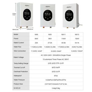 <b>Smart</b> 220V 13kW & 240V Instant Hot <b>Water</b> <b>Heaters</b> High Quality Durable Tankless Geyser for Bathroom Kitchen Electric Power Source - Product Image 3