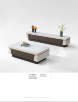 Ensemble de meuble TV et table basse de style moderne du milieu du siècle, en bois, pour salon