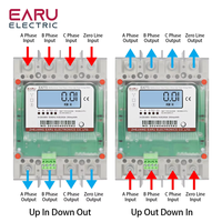 Trois phases 4 fils 300A 3*220V/380V câblage Direct multifonctionnel haute charge puissance compteur d'énergie moniteur rétro-éclairage RS485 EA773