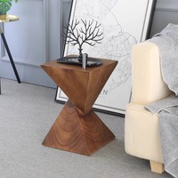 Table d'appoint carrée en bois massif naturel de style japonais DISHI pour salon de café et appartement