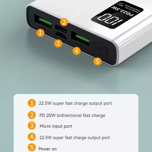 Cargador móvil portátil ultrafino de 22,5 W de carga rápida de 10000mAh con tres interfaces de salida, Banco de energía móvil de 10000Mah - Product Image 5