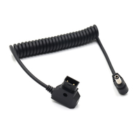 Câble enroulé DC 5,5x2,5 mm à angle droit vers D-Tap, 2 conducteurs, adaptateur de caméra en PVC avec connecteurs nickelés