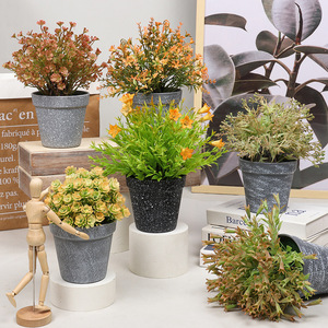 Plante artificielle décorative, fausse plante miniature, petites feuilles artificielles, <span class=keywords><strong>eucalyptus</strong></span>, succulentes, herbe, pots d'<span class=keywords><strong>intérieur</strong></span> en plastique, 6 boîtes Tbd - Product Image 3