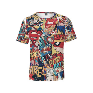 T-shirt à manches courtes pour homme, imprimé graffiti urbain 3D, coupe classique, respirant, en polyester tricoté, tendance estivale - Product Image 3