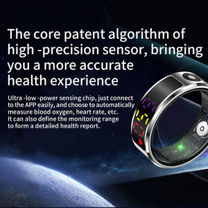 Anillo Inteligente R12 con Pantalla a Color, Monitor <span class=keywords><strong>de</strong></span> Frecuencia Cardíaca, Oxígeno en Sangre, Sueño y Salud, Anillo Inteligente <span class=keywords><strong>de</strong></span> Acero Inoxidable con Pantalla - Product Image 5