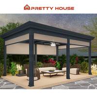 Pergola en aluminium imperméable pour l'extérieur, installation facile, toit à lamelles motorisé, télécommande, rétractable, réglable, bioclimatique