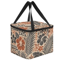 Sac à lunch isotherme personnalisé imprimé avec des feuilles de cocotier, motif botanique tropical pour le transport des aliments