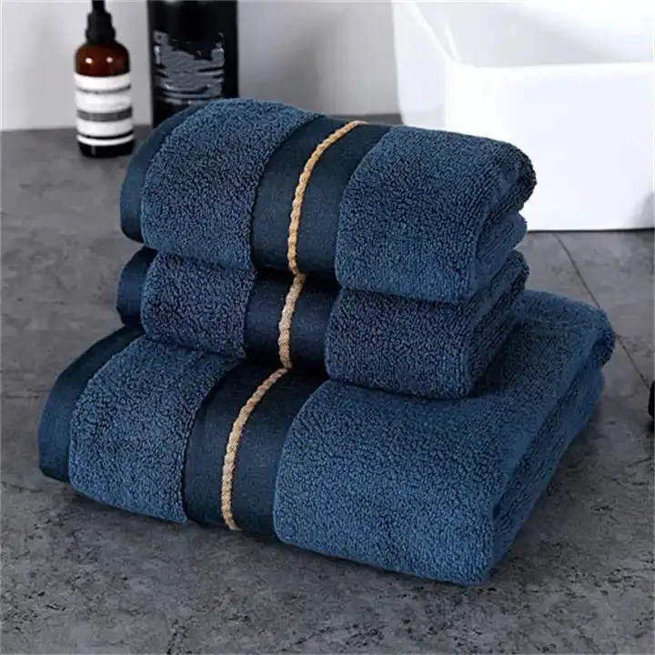Luxe Huis Gekamd Katoen Gezicht Hand Badhanddoek Sets Groothandel Op Maat Lange-Nieten Katoenen Hotel Badhanddoeken