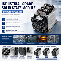 Kit complet de relais à semi-conducteurs triphasé DC/AC 200A/100A avec dissipateur thermique en aluminium et ventilateur de refroidissement pour système de contrôle de température de chauffage