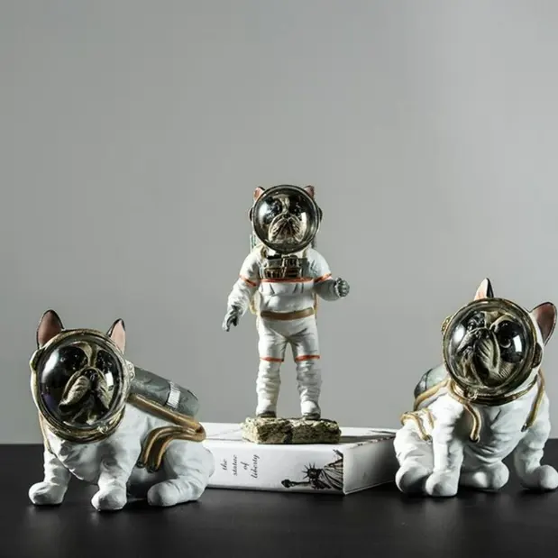 Aviazione spazio gatto cane astronauta figurina figura statua scultura soggiorno ornamenti per ufficio decorazioni per la casa accessori per la decorazione