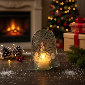 Portacandele in Metallo con Design a Campana in Vetro, Cilindro per Candele Tealight, per Matrimoni e Decorazioni Natalizie, Logo Personalizzabile - Product Image 3