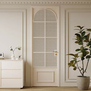 Porte coulissante professionnelle en aluminium et verre dépoli, style vintage français, pour salle de bain, cuisine et salon - Product Image 6