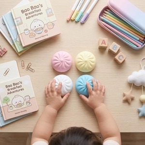 Juguete Blandito de Material TPR de 85mm con Forma de Pan al Vapor - Juguete Antiestrés para Niños para Aliviar el Estrés y la Emoción - Product Image 3