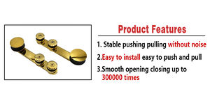 Juego completo de herrajes <span class=keywords><strong>para</strong></span> puerta corredera de ducha moderna con riel de rodillos, chapado en oro sobre acero inoxidable, <span class=keywords><strong>para</strong></span> <span class=keywords><strong>baño</strong></span> y hotel - Product Image 3