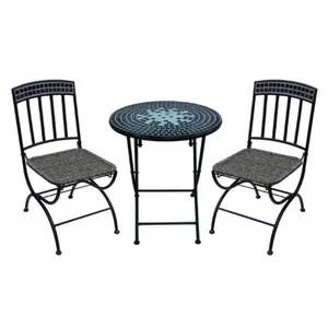 Yoho Classic Modern 3-Piece Bistro Set Hot Sale Rattan Folding Furniture for Hotel and Park Outdoor Clearance Sale