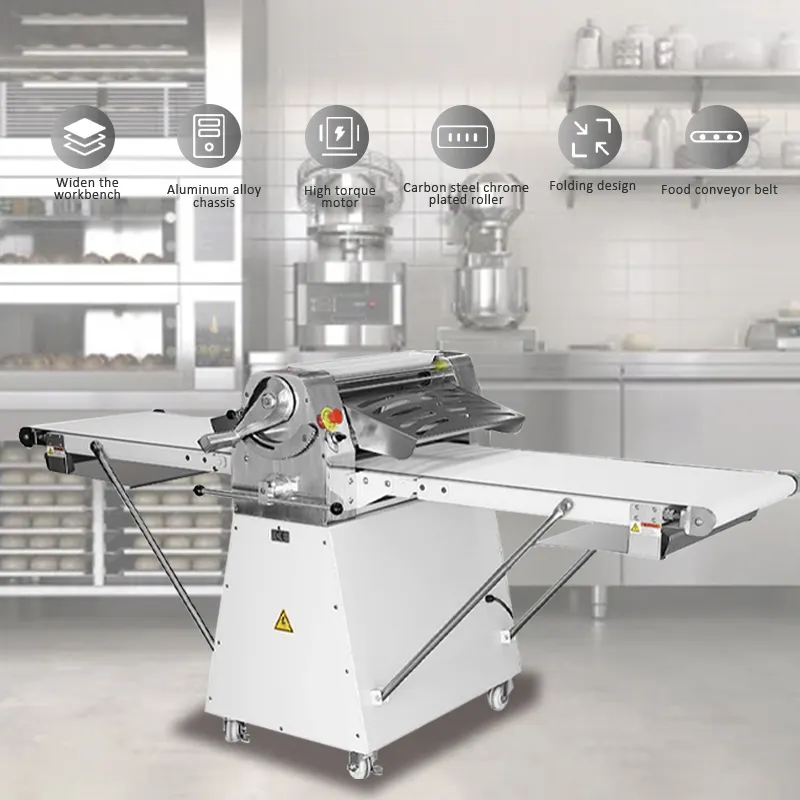 Equipamento comercial para padaria em aço inoxidável 520 mm, máquina automática para massa de pastelaria