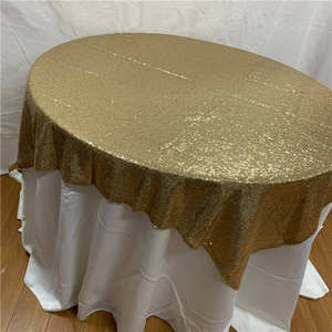 Nappe à paillettes pour banquet de mariage rond marron housse en tissu réutilisable pour dîner en plein air ensemble de fête en gros - Product Image 2