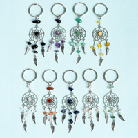 Porte-clés en cristal naturel HZ, best-seller, en fluorite, lapis-lazuli, tourmaline, cristal de rêve, couleurs violet, vert, jaune, rouge, noir, blanc