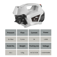 Vente flash - Nettoyeur haute pression 5G-1 1500W 70Bar 7L/min - Nettoyeur électrique portable pour lavage de voiture et nettoyage extérieur