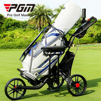 PGM QC007 chariot de golf pliable à 3 roues chariots de golf avec siège packs de glace porte-parapluie