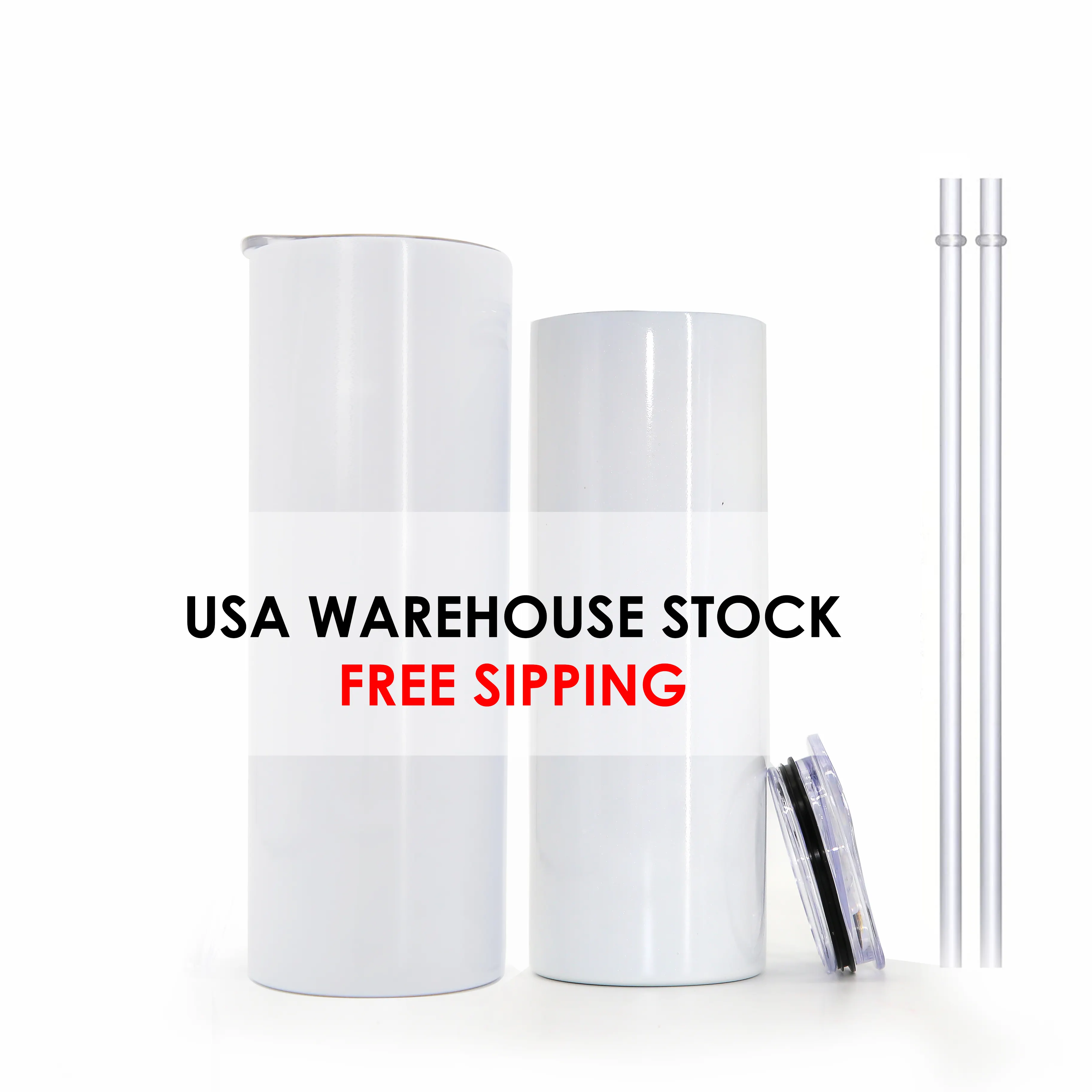 Besin US warehouse DIY heat transfer 20oz double wall stainless steel sublimation blank skinny straight coffee tumbler cup