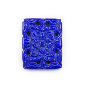 Piedra preciosa de lapislázuli con diseño floral mogol tallado para colgante o fabricación de joyas - Elegancia eterna - Colgante de piedra preciosa - Product Image 2