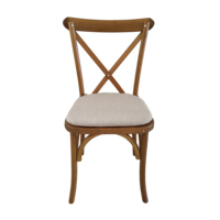 Chaise de salle à manger moderne en bois à dossier croisé, empilable, de luxe, pour banquets, événements, hôtels, mariages, avec coussins – Vente en gros