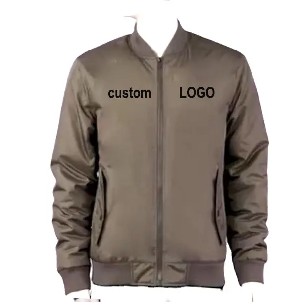 Factory wholesale low cost men's flight jackets custom embroidered logo printed polyester to make winter wear men's flight jacke