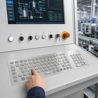 Clavier industriel en acier inoxydable étanche IP65 personnalisé PC-704, 104 touches USB PS/2 pour kiosque médical, console de machine CNC