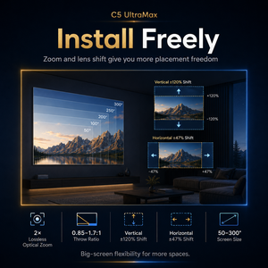 Proyector Láser Triple C5 UltraMax 4K, Proyector de Cine en Casa Inteligente, Dolby Vision, IMAX Enhanced, Zoom Óptico, 240Hz para Juegos - Product Image 4