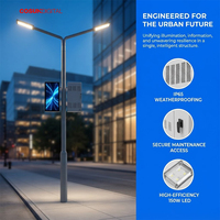 Module de diffusion publique et d'appel d'urgence intégré au poteau d'éclairage intelligent extérieur IP66 pour les espaces publics municipaux