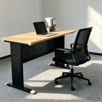 Table de bureau moderne avec plateau en bois grainé, table de conférence, table de direction de luxe, mobilier de bureau commercial pour réception