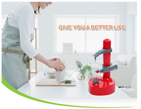 AOT-P03 Machine à éplucher automatique électrique pour fruits, pommes de terre et patates douces, rouge, pour la cuisine, éplucheuse de légumes et trancheuse alimentaire, vente en gros