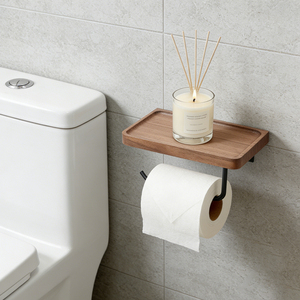 Оптовая продажа, новый дизайн, стеллаж для хранения салфеток, настенное крепление 2 в 1, рулон, держатель для деревянных бумажных полотенец - Product Image 3