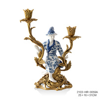 2024 rétro laiton porcelaine bougeoir ensemble de 2 oiseaux décor lampe à huile pour fête de mariage maison bureau Table