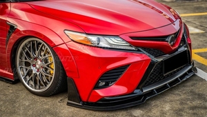 Front Bumper Spoiler Lip <b>Splitter</b> for Toyota Camry SE XSE 2018-2023 Sport YOFER Style Body Kit Glossy Black Carbon Fiber Look - Product Image 6
