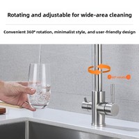 Robinet de cuisine transfrontalier trois-en-un pour le commerce extérieur, purification d'eau, rotation universelle, eau froide et chaude, pour évier de lavage de légumes