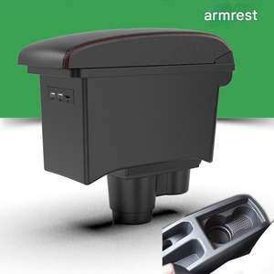Renault <span class=keywords><strong>Duster</strong></span> Boîte de rangement pour accoudoir de siège avant de voiture <span class=keywords><strong>Console</strong></span> <span class=keywords><strong>centrale</strong></span> Accoudoir en cuir avec porte-gobelet pour voitures - Product Image 1