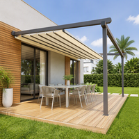 Auvent de toit rétractable mural, pergola de jardin, toit motorisé en PVC, gazebo, auvent, terrasse, balcon, écran