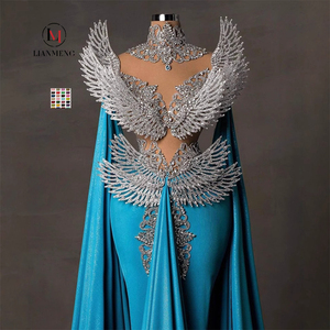 Lm A734 Hoàng Gia Màu Xanh Nàng Tiên Cá Buổi Tối ăn mặc sang trọng cao cấp không tay Leopard thư mô hình Y2K phong cách tự nhiên đầy đủ kim cương - Product Image 1