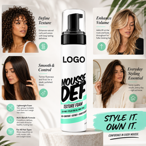 Wholesale All In One Hair Styling Mousse Texture <b>Foam</b> Strong Hold Curl Defining Lightweight Airy Hair <b>Foam</b> 250ml - Product Image 2
