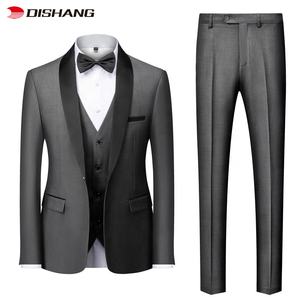 Trajes <span class=keywords><strong>de</strong></span> <span class=keywords><strong>hombre</strong></span> <span class=keywords><strong>de</strong></span> 3 piezas solapa en pico un botón novio graduación boda <span class=keywords><strong>Terno</strong></span> masculino Slim Fit hombres trajes Blazer chaqueta + pantalón + <span class=keywords><strong>chaleco</strong></span> - Product Image 3