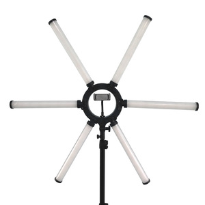 Anneau lumineux LED pour photographie, éclairage circulaire pour studio <span class=keywords><strong>photo</strong></span>, 6/12 tubes, lumière LED pour selfie, lumière d'étoile pour les yeux, réglable en intensité - Product Image 2