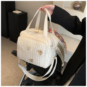 Сумка для мамы с вышитым медведем, большой вместимости, винтажная модная сумка-мессенджер на одно плечо, термофункция - Product Image 2