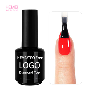 Haute Qualité Sain Trempé Transparent Cristal Diamant Vernis À Ongles HEMA TPO Gratuit Sans Essuyage Top Coat Gel pour DIY - Product Image 1
