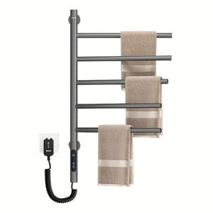 Nouveau Ensemble de Porte-Serviettes Chauffant Électrique pour Salle de Bain avec Support Métallique et Minuteur - Product Image 1