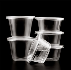 Disposable <strong>Plastic</strong> PP Microwave Safe Leakproof Hot Deli Cup Food Container Sauce <strong>Bowl</strong> with Lid Transparent 5oz OEM Clear <strong>Round</strong> - Product Image 1