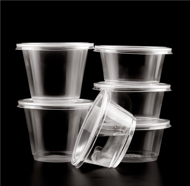 Disposable Plastic PP Microwave Safe Leakproof Hot Deli Cup Food Container Sauce Bowl with Lid Transparent 5oz OEM Clear Round